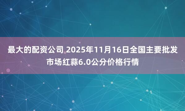 最大的配资公司 2025年11月16日全国主要批发市场红蒜6.0公分价格行情