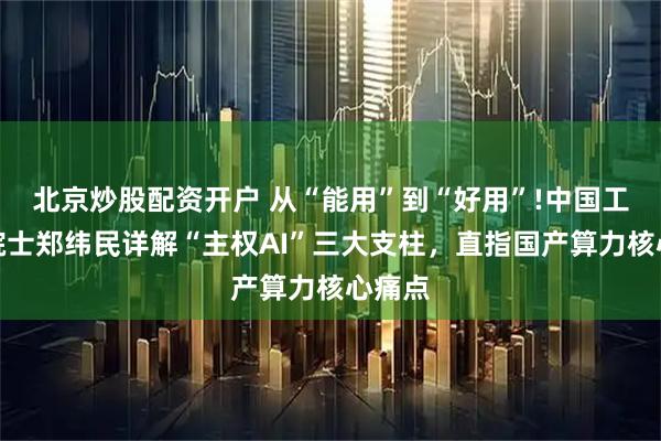 北京炒股配资开户 从“能用”到“好用”!中国工程院院士郑纬民详解“主权AI”三大支柱,直指国产算力核心痛点
